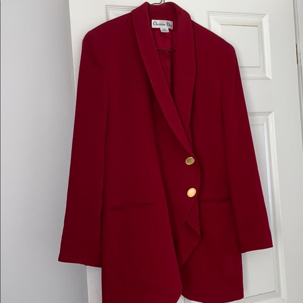 Vintage Christian Dior Red Two Button Blazer